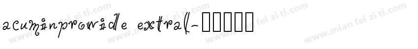 acuminprowide extral字体转换